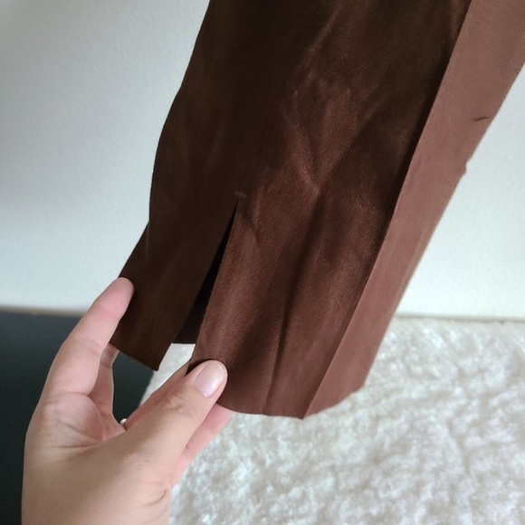 NWT J. Jill Linen Kona‎ Stretch Brown Straight Leg Trousers summer career 4X - Picture 2 of 13